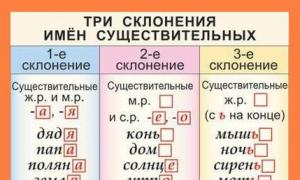 Падежные окончания существительных